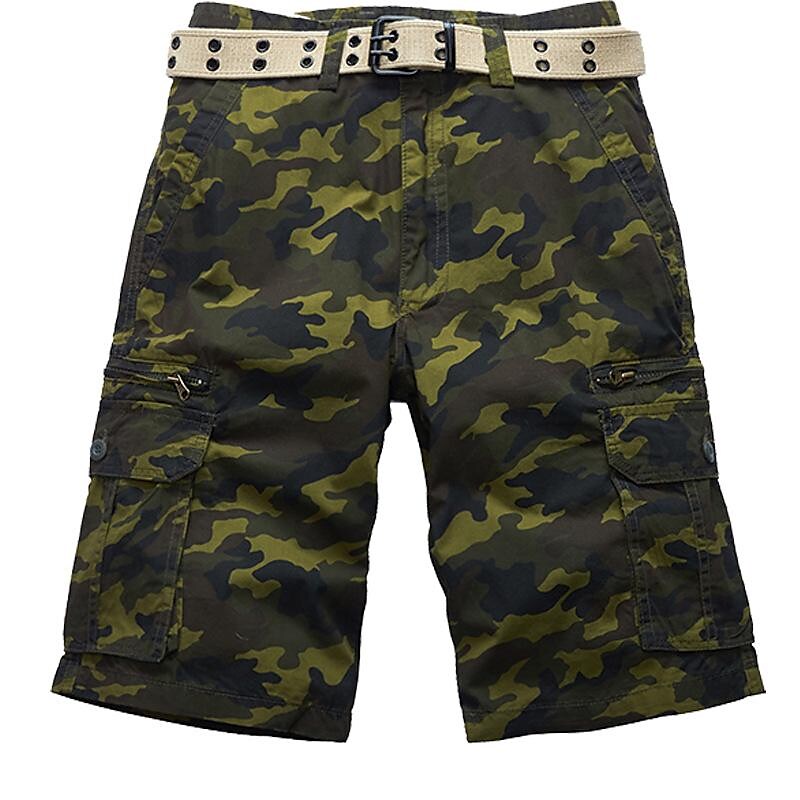 Men's Outdoor Climbing Fishing Tactic Hiking Wear Resistant Pockets Comfortable Camo Shorts