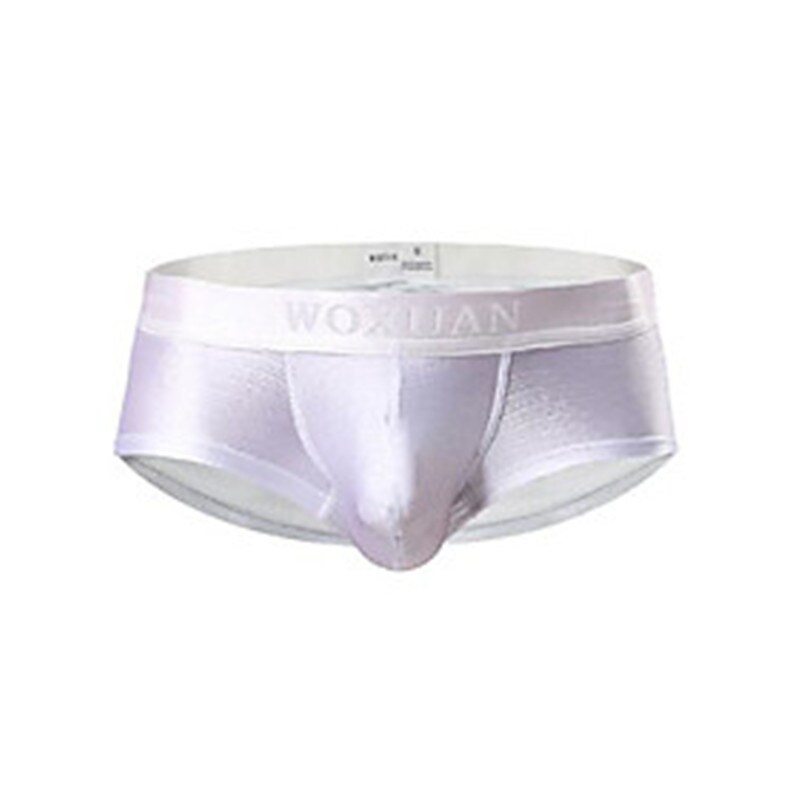 Men's home casual solid color soft elastic comfortable smooth cool breathable boxer briefs