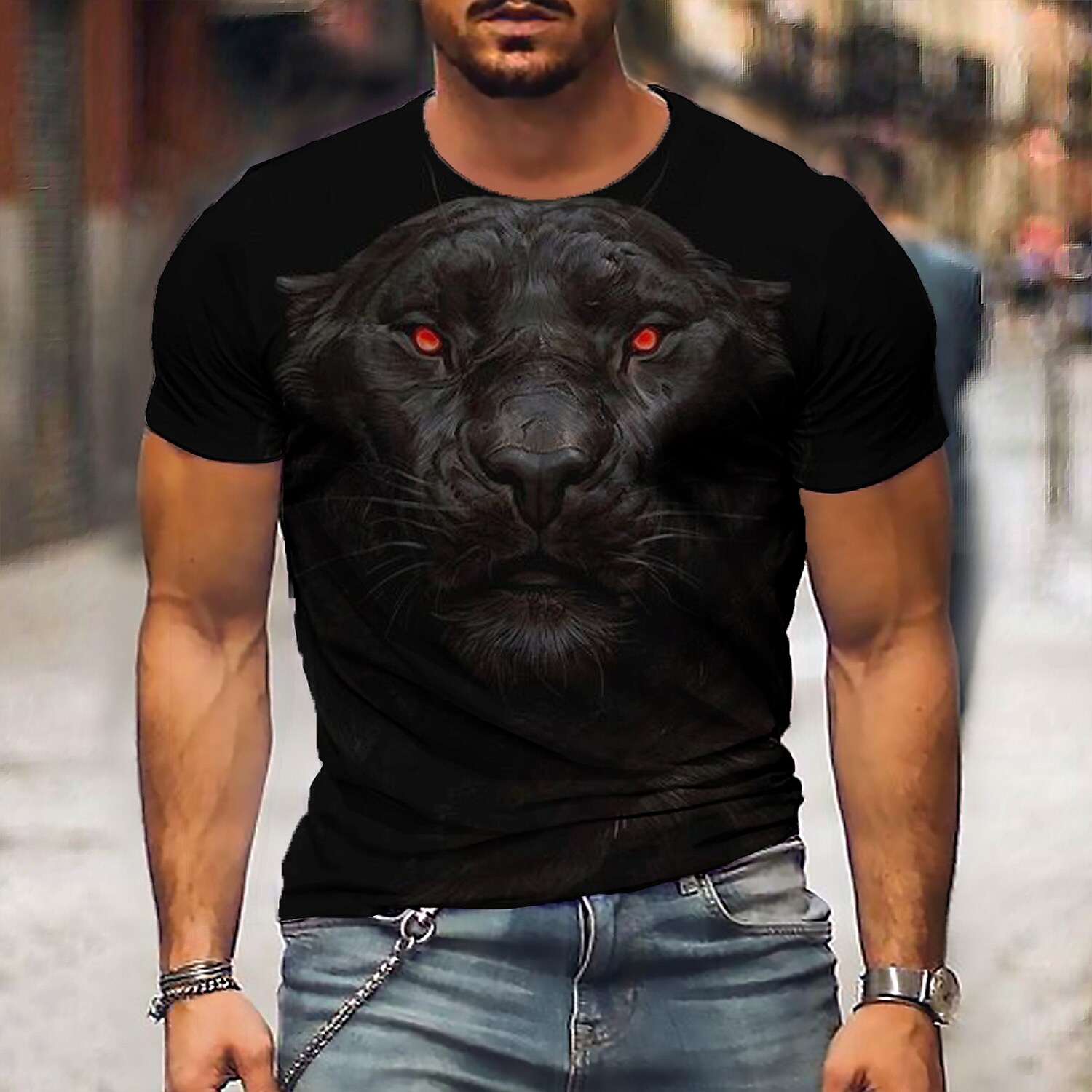 Men's Unisex T shirt Tee Animal Graphic Prints Crew Neck 3D Print Outdoor Street Short Sleeve Print Top