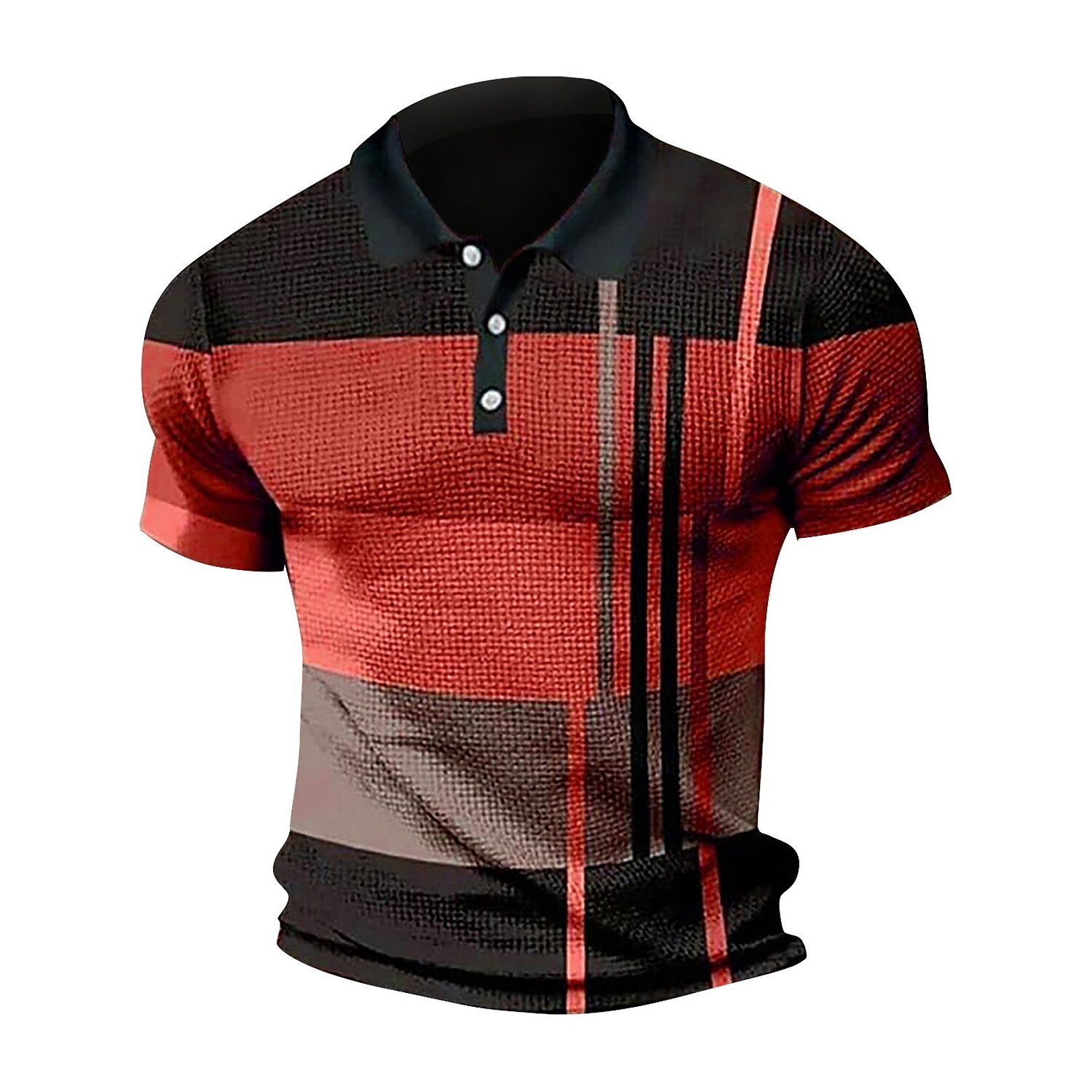 Men's Waffle Golf Casual Vacation Fashion Comfortable Breathable Soft Print Short Sleeve Polo Shirt