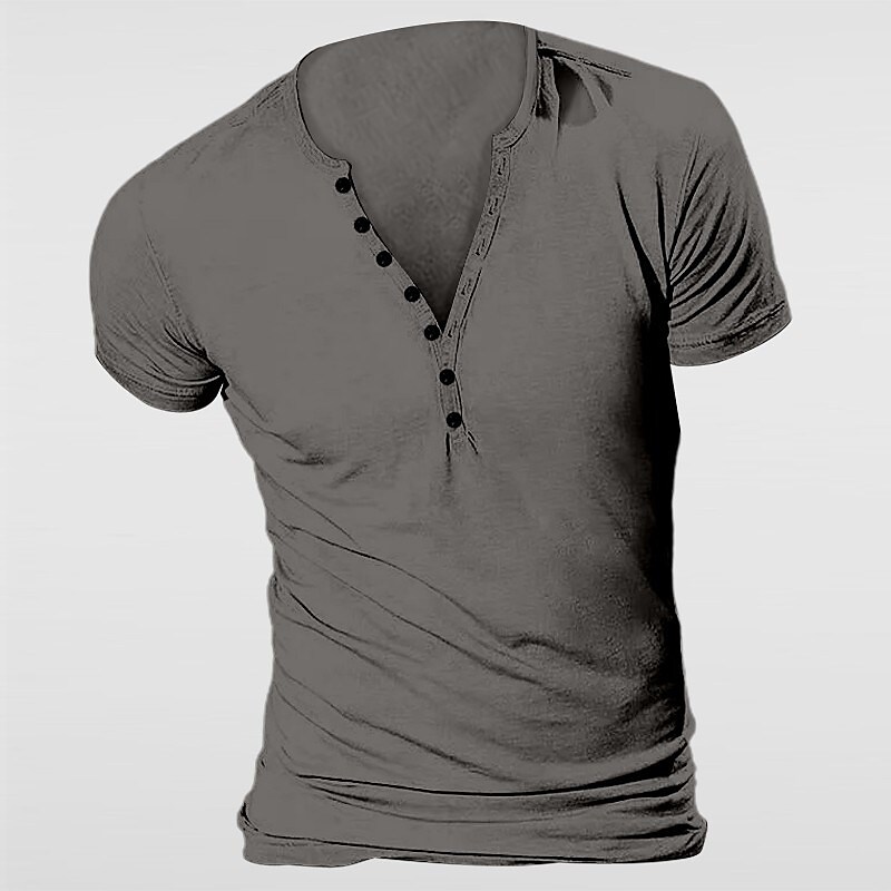 Men's Outdoor Vacation Casual Street Comfortable Breathable Lightweight Plain Round Neck Short Sleeve T-shirt