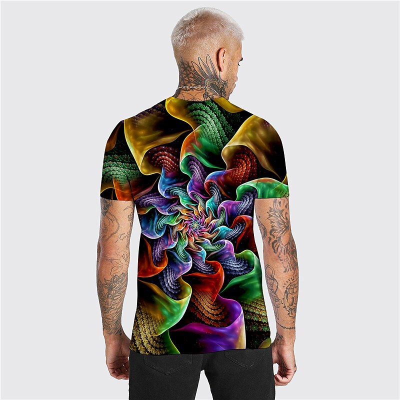 Men's T shirt Graphic Prints Crack Crew Neck 3D Print Holiday Short Sl