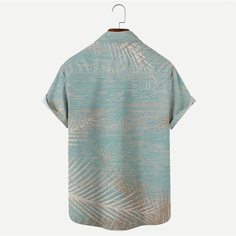 Men's =Aloha Shirt Graphic Prints Leaves Print Outdoor Short Sleeves P
