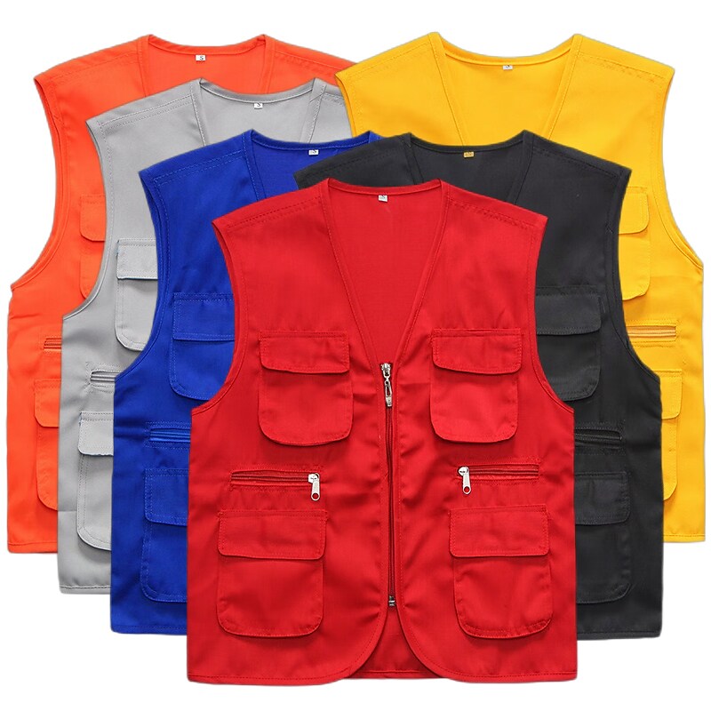 Unisex Fishing Hiking Outdoor Camping Hunting multi pocket anti-wind dry lightweight solid color sleeveless vest