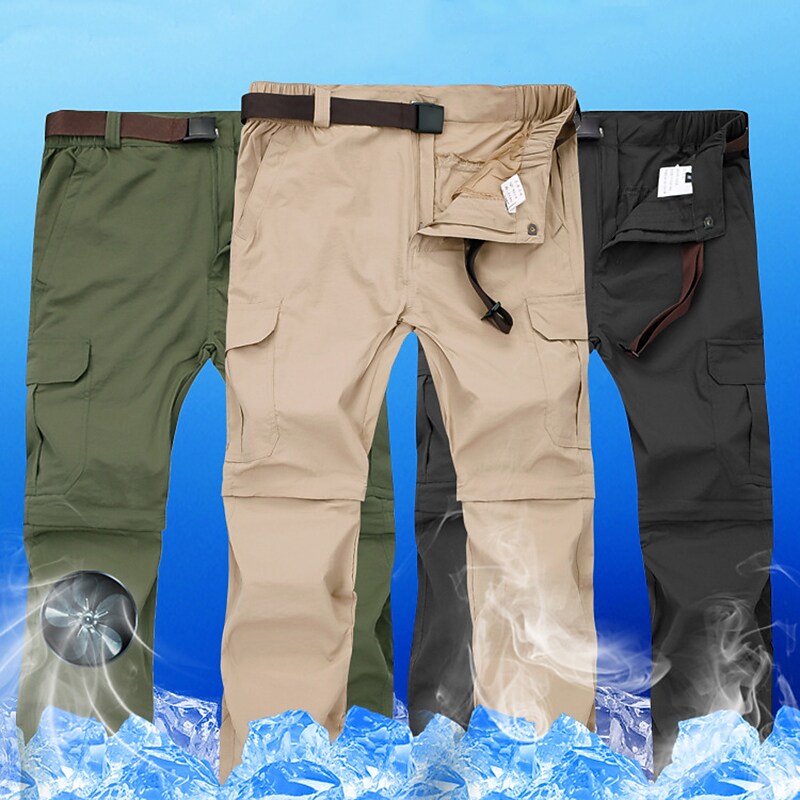 Men's Hiking Outdoor Casual Convertible Waterproof Breathable Quick Dry Sweat-wicking Solid Color Trousers