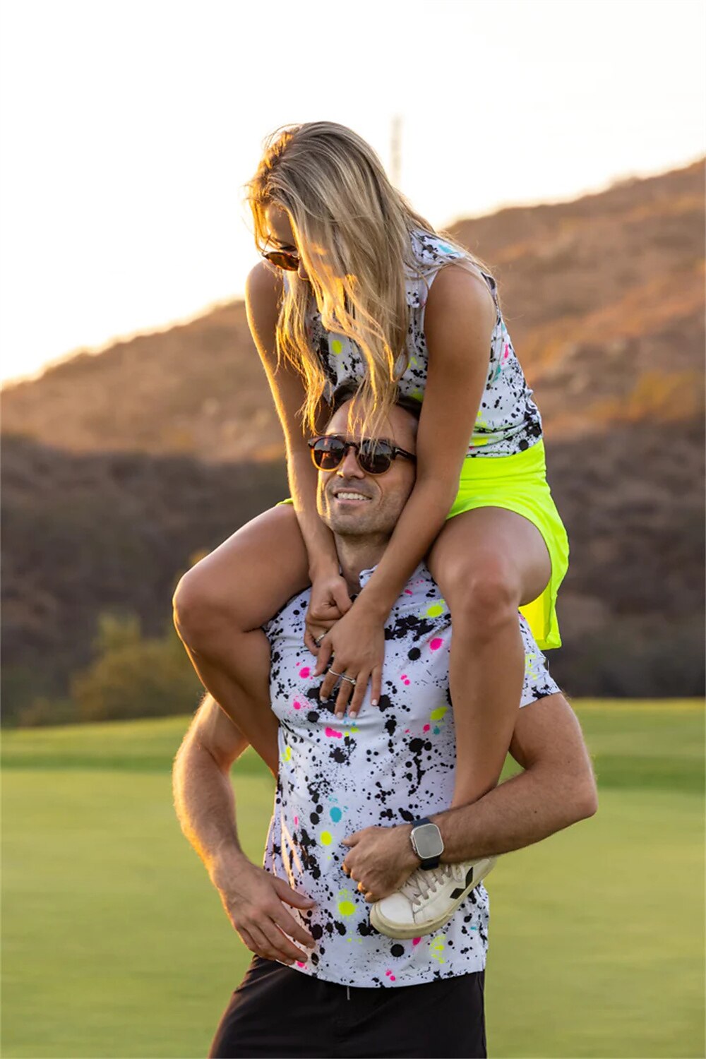 Men's Women's Matching polo Polo Shirt golf apparel Breathable Quick Dry Lightweight Top Tie Dye Summer Golf