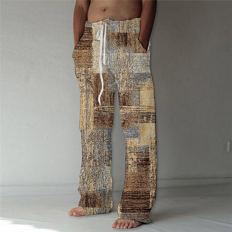 Men's Beach Hawaiian Casual Holiday Comfort Breathable Soft Prints Trousers Pants