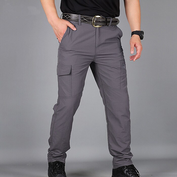 Men's Outdoor 6 Pockets Quick Dry Elastic Waist Waterproof Work Pant