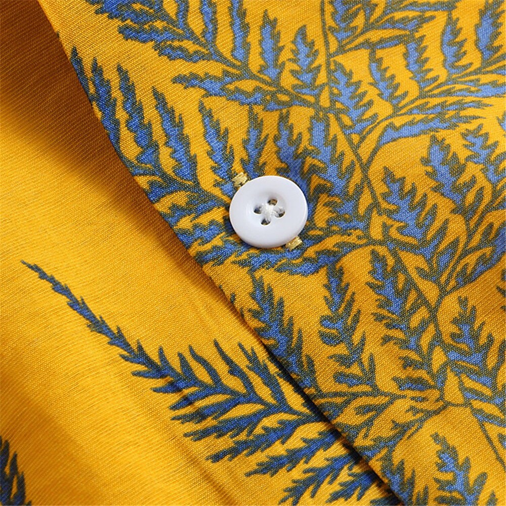 Men's Summer Hawaiian Shirt Graphic Plants Turndown 3D Print Outdoor D