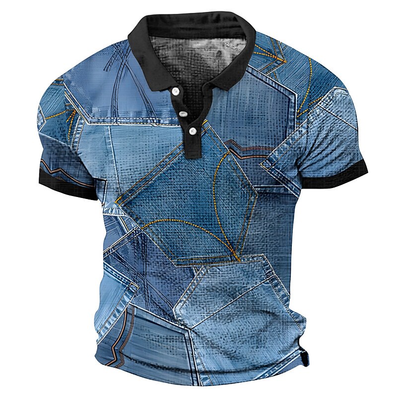 Men's Waffle Outdoor Golf Street Fashion Comfortable Breathable Soft Prints Short Sleeves Polo Shirt
