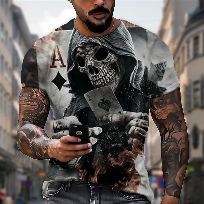 Men's T shirt Graphic Prints Crack Crew Neck 3D Print Holiday Short Sl