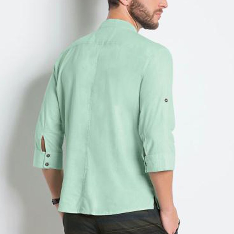 Men's Outdoor Beach Short Sleeve Solid Color Daily Fashion Casual Comfortable Henley Shirt