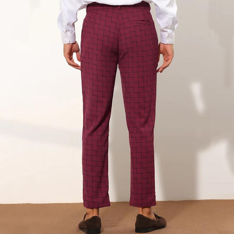 Men's Trousers Plaid Pants Pocket Plaid Comfort Breathable Outdoor Daily Going out Cotton Blend Fashion Streetwear