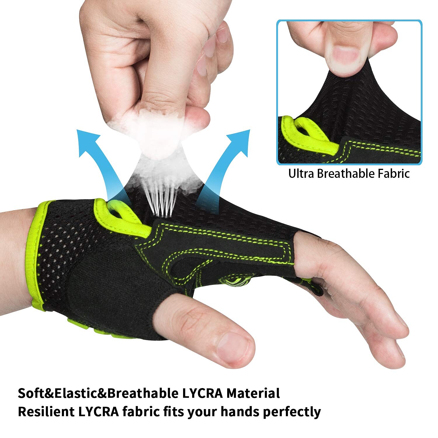 Bike Cycling Mountain Bike Half Finger Anti Slip Breathable Shockproof Sweat wicking Sports Gym Silica Gel Gloves 