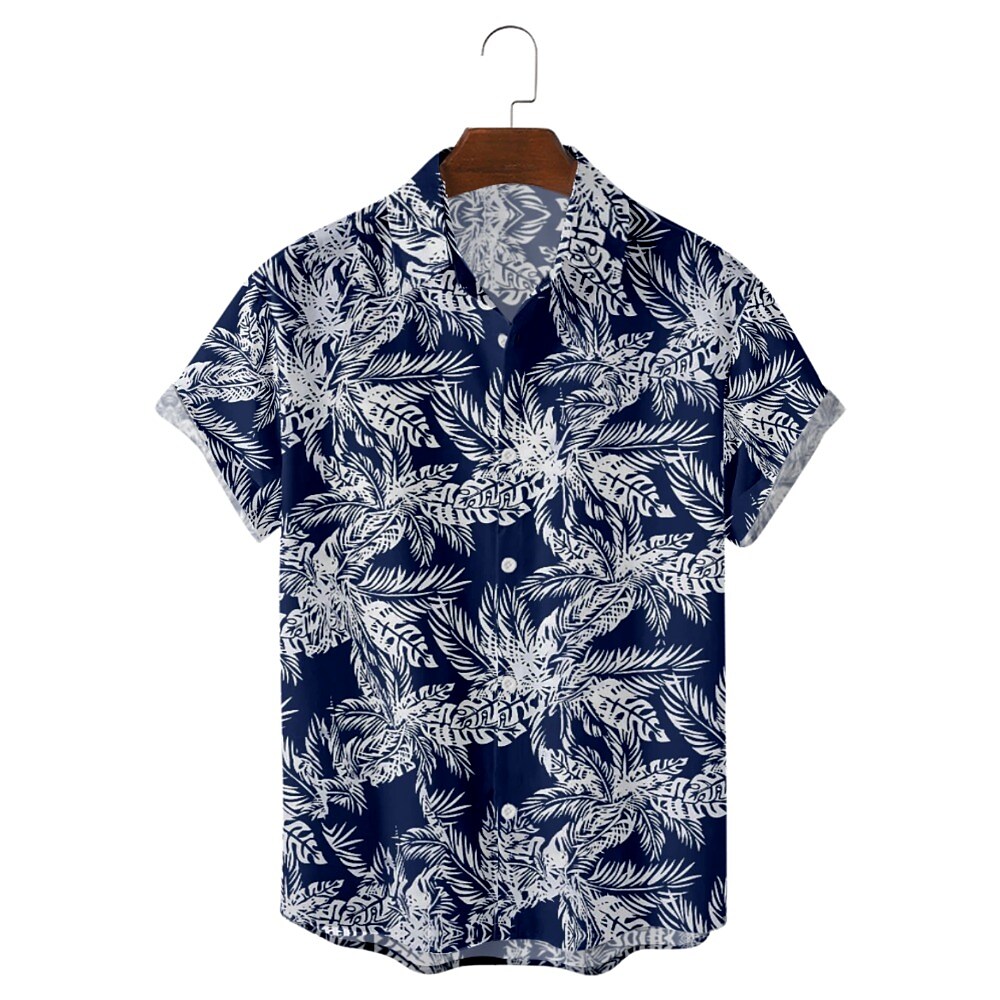 Men's Summer Hawaiian Shirt Graphic Prints Beach Turndown Casual Holid
