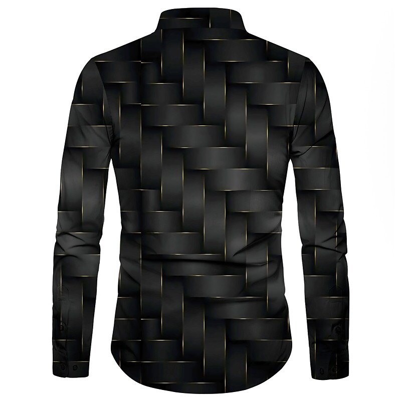 Men's Shirt 3D Print Outdoor Vacation Casual Long Sleeve Button-Down B