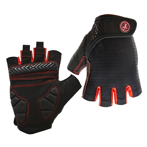 Bike Cycling Mountain Bike Half Finger Anti Slip Breathable Shockproof Sweat wicking Sports Gym Silica Gel Gloves 