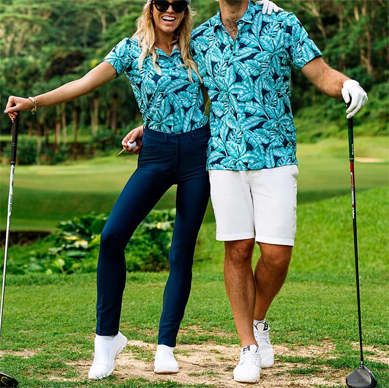 Men's Women's Matching polo Polo Shirt Golf Shirt Breathable Quick Dry Soft Short Sleeve Top Regular Fit Printed Summer Spring Gym Workout Golf Badminton