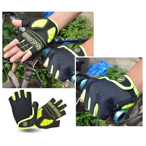 Bike Cycling Mountain Bike Half Finger Anti Slip Breathable Shockproof Sweat wicking Sports Gym Silica Gel Gloves 