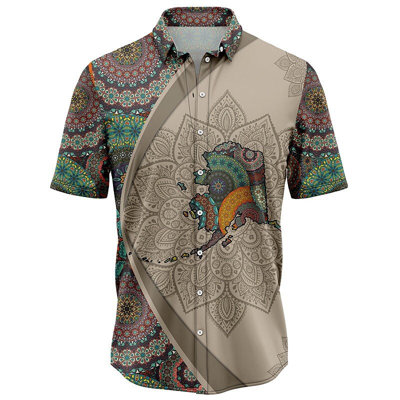 Men's Hawaiian Shirt Graphic Prints Beach Turndown Casual Holiday Shor