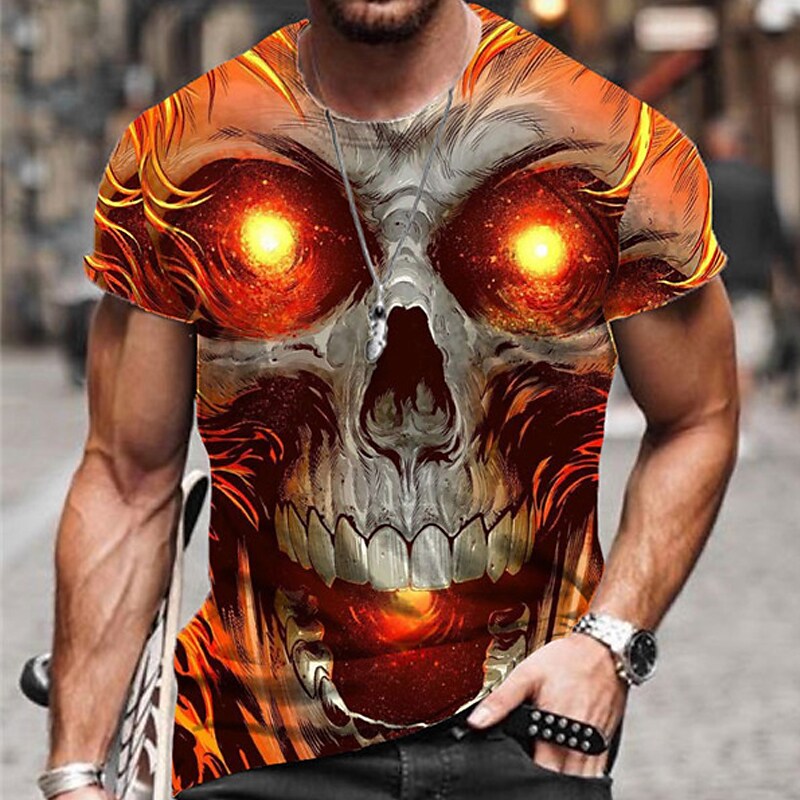 Men's T shirt Graphic Prints Crack Crew Neck 3D Print Holiday Short Sl