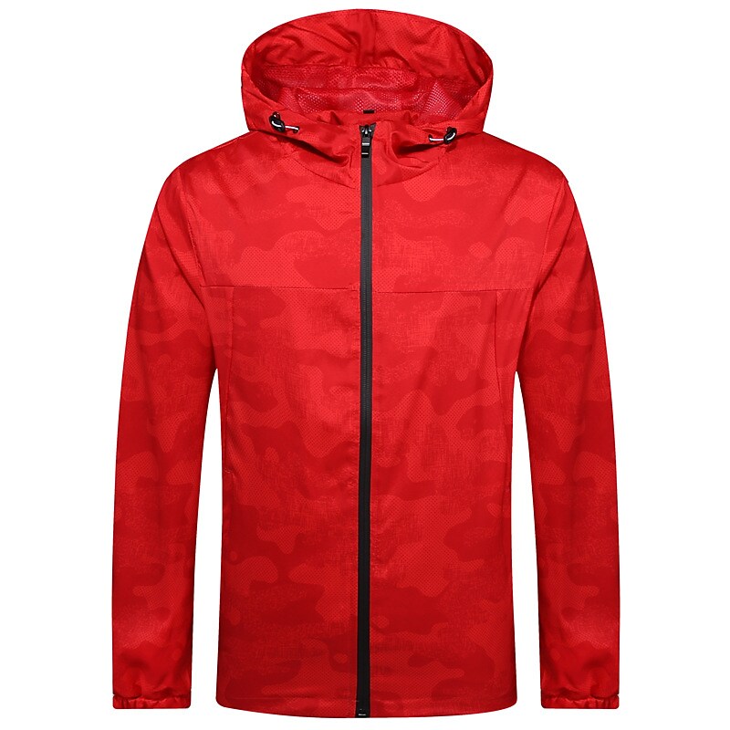 Men's Outdoor Hiking Camping Skiing Climbing Wind Proof Breathable Comfortable Camo Hooded Long Sleeve