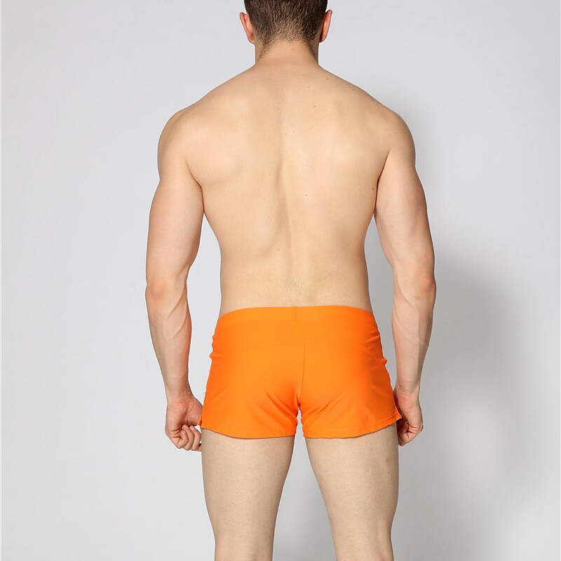 Men's Swimming Beach Quick Dry Drawstring Side Pockets Breathable Solid Color Casual Sports Shorts
