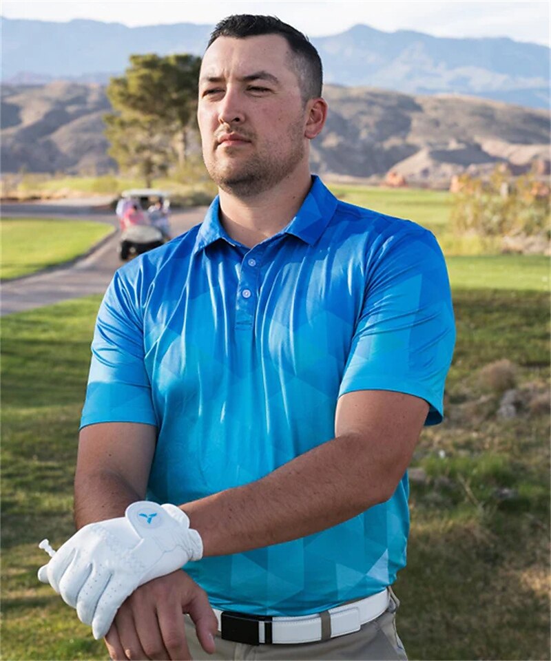 Men's Women's Matching polo Polo Shirt golf apparel Breathable Quick Dry Lightweight Short Sleeve Top Geometry Summer Golf