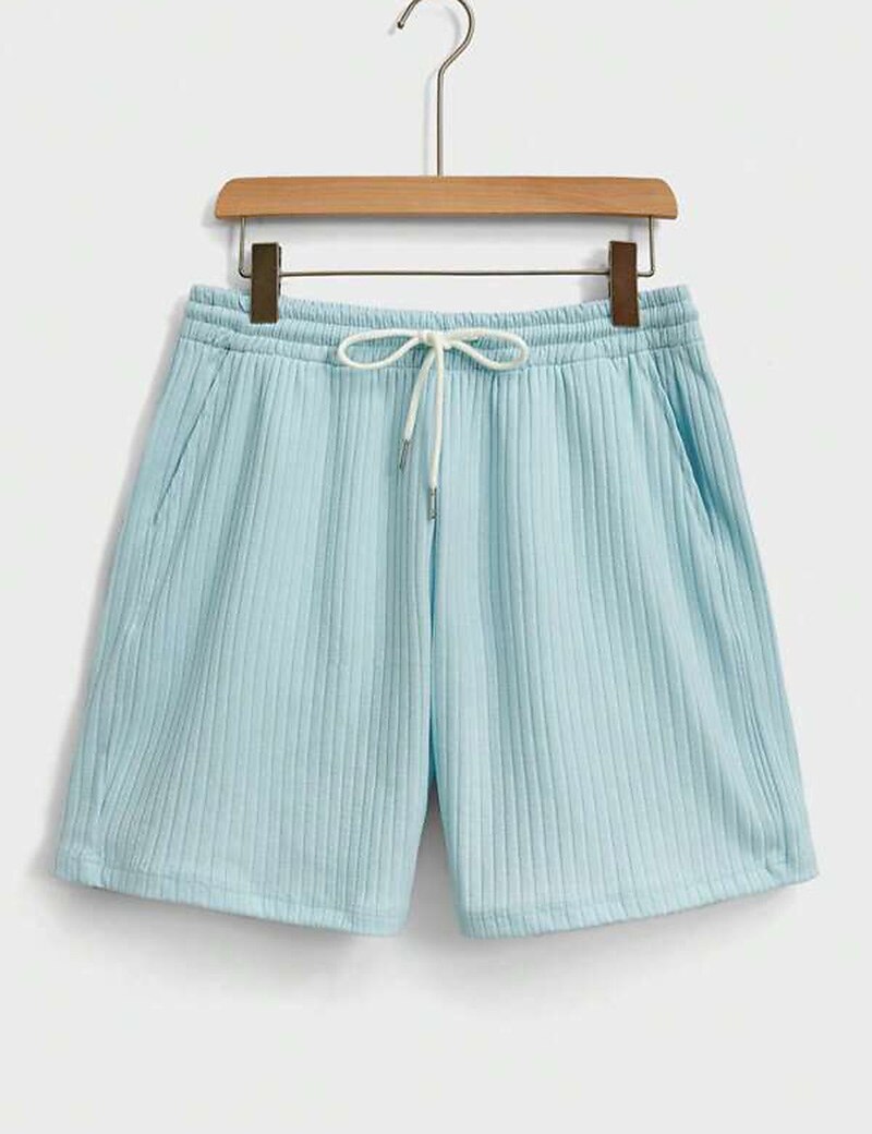 Men's Outdoor Vacation Casual Comfortable Breathable Soft Lapel Plain Polo T-shirt Shorts Suit