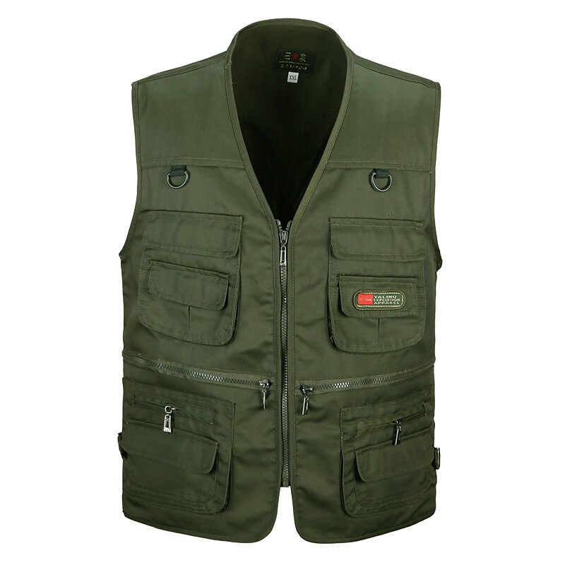 Men's Outdoor Fishing Hunting Camping Wear Resistant Comfortable Breathable Muti-pockets Plain Sleeveless Vest