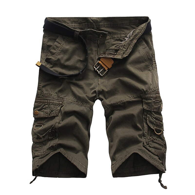 Men's Cargo Shorts Shorts Hiking Shorts Multi Pocket Plain Wearable Knee Length Casual Daily Fashion Streetwear