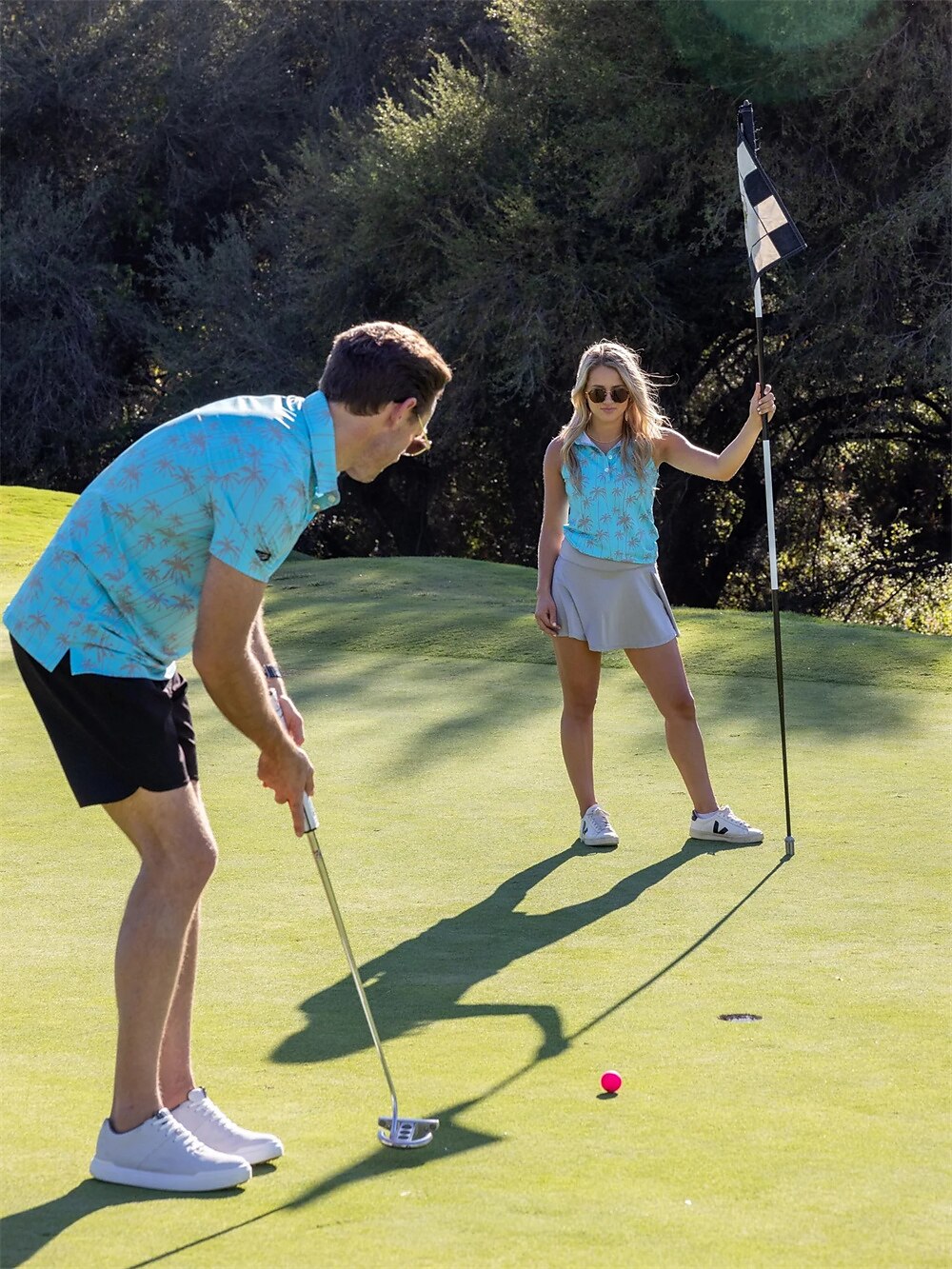 Men's Women's Matching polo Polo Shirt golf apparel Breathable Quick Dry Lightweight Top Printed Summer Golf