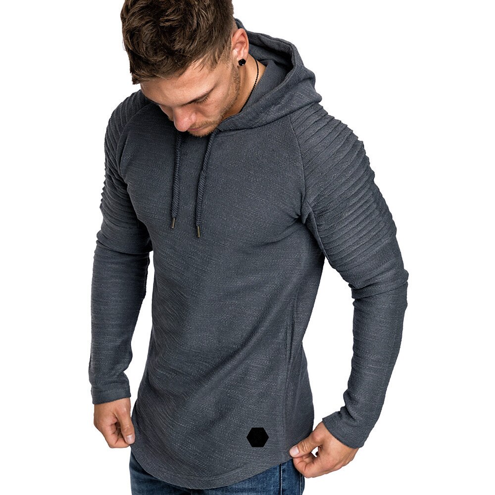 Men's Pullover Hooded Solid Color Casual Streetwear Cool Sportswear Winter Hoodies Long Sleeve Sweatshirts  