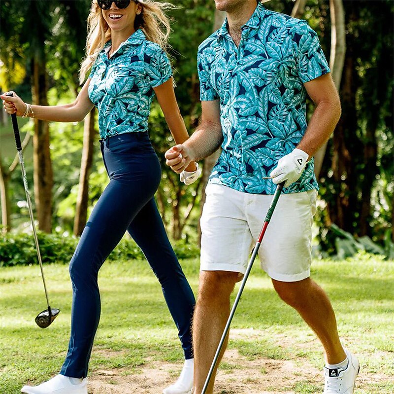 Men's Women's Matching polo Polo Shirt Golf Shirt Breathable Quick Dry Soft Short Sleeve Top Regular Fit Printed Summer Spring Gym Workout Golf Badminton