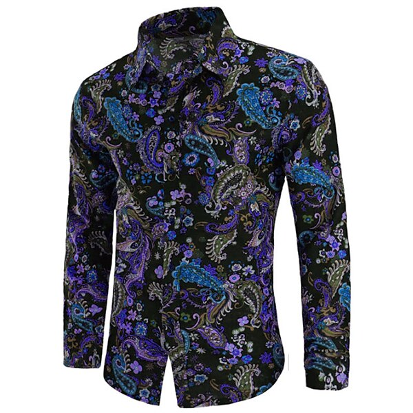 Men's Graphic Shirt Boho Shirt Floral Turndown Print Outdoor Street Long Sleeve Button-Down Print Designer Retro Vintage Casual Shirt 
