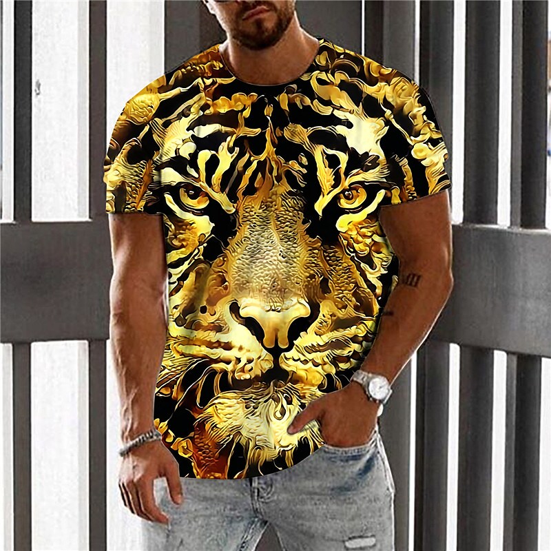 Men's T shirt Graphic Prints Crack Crew Neck 3D Print Holiday Short Sl