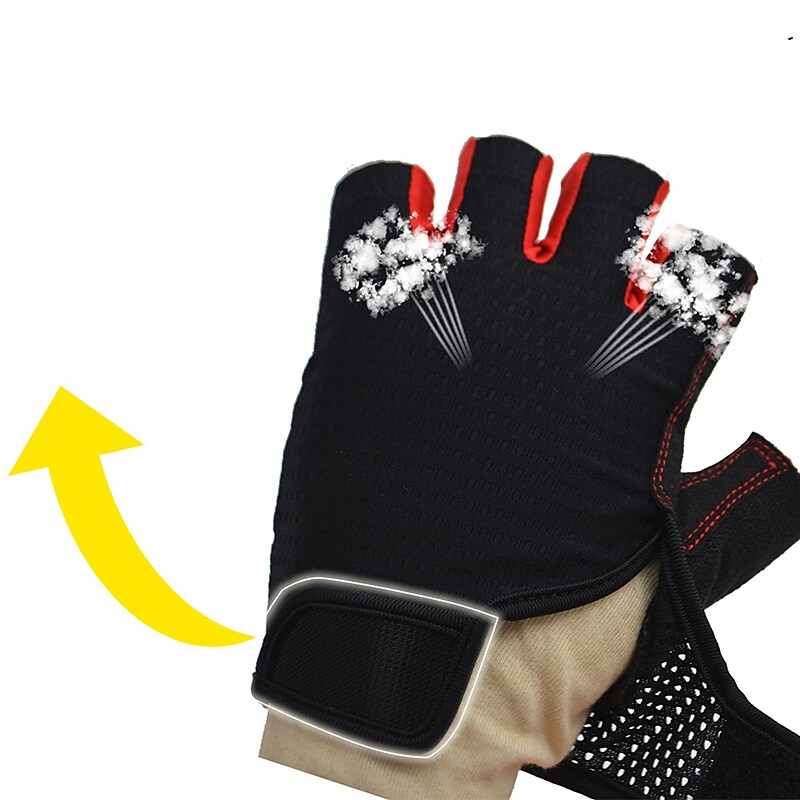 Bike Cycling Mountain Bike Half Finger Anti Slip Breathable Shockproof Sweat wicking Sports Gym Silica Gel Gloves 