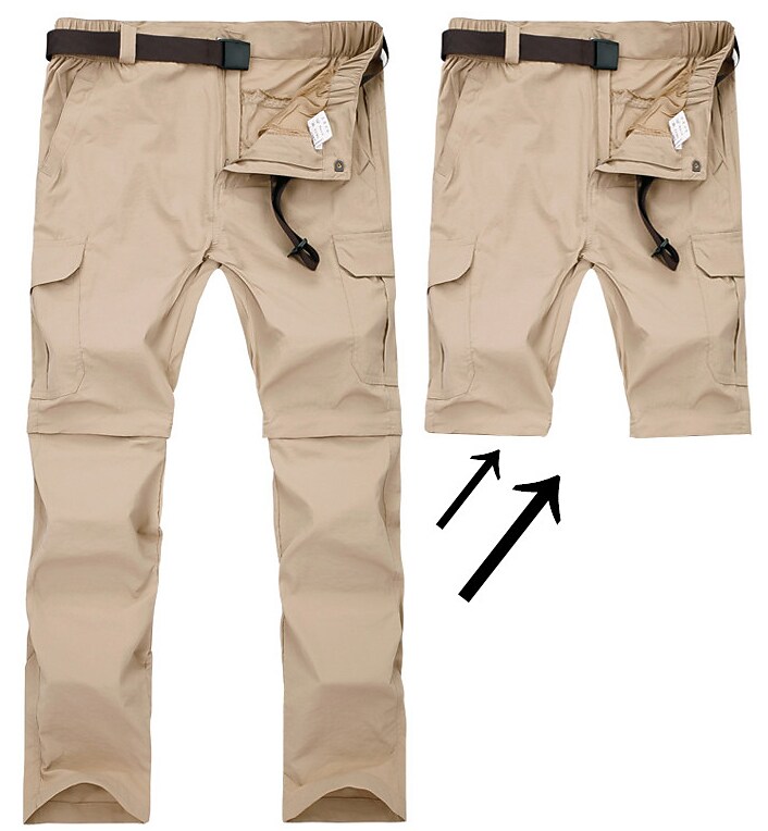 Men's Hiking Outdoor Casual Convertible Waterproof Breathable Quick Dry Sweat-wicking Solid Color Trousers