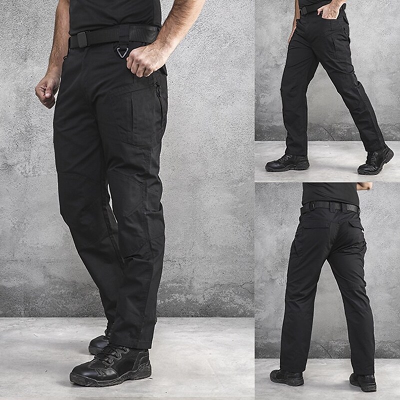 Men's sports outdoor hiking multi-pocket solid color waterproof wear resistant cargo pants