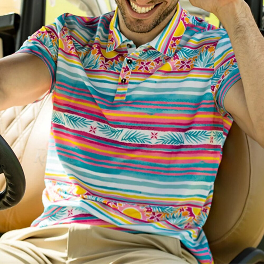 Men's Women's Matching polo Polo Shirt Golf Shirt Breathable Quick Dry Soft Top Regular Fit Stripes Summer Spring Gym Workout Golf Badminton