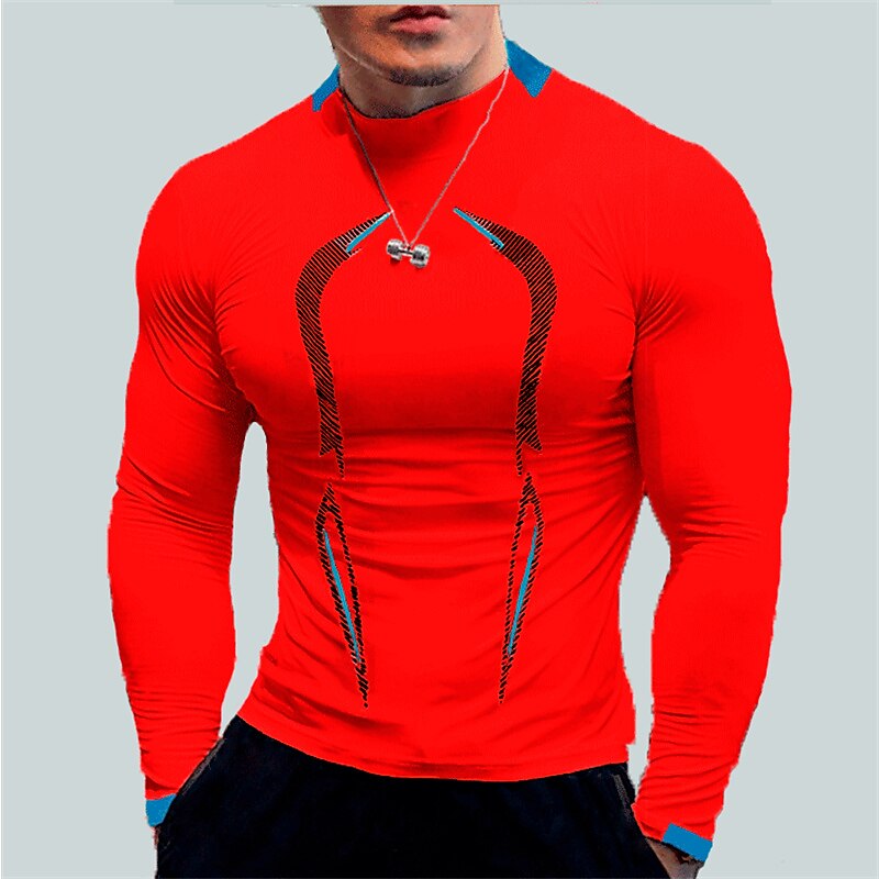 Men's Compression Shirt Running Shirt Long Sleeve Base Layer Athletic Athleisure Winter Breathable Quick Dry Sweat wicking Running Jogging Training Sportswear 
