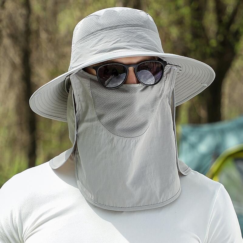 Men's Women's Sun Hat Bucket Hat Fishing Hat Outdoor Waterproof Portable UV Sun Protection Windproof Hat White camouflage Army camouflage Gray camouflage for Fishing Climbing Beach