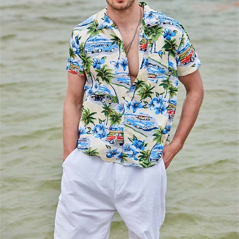 Men's Shirt Summer Hawaiian Shirt Button Up Shirt Summer Shirt Casual