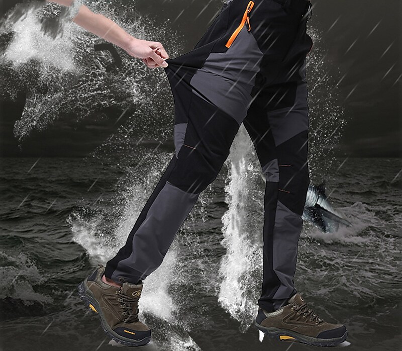 Men's outdoor work casual waterproof quick drying stretch zipper side pocket trousers