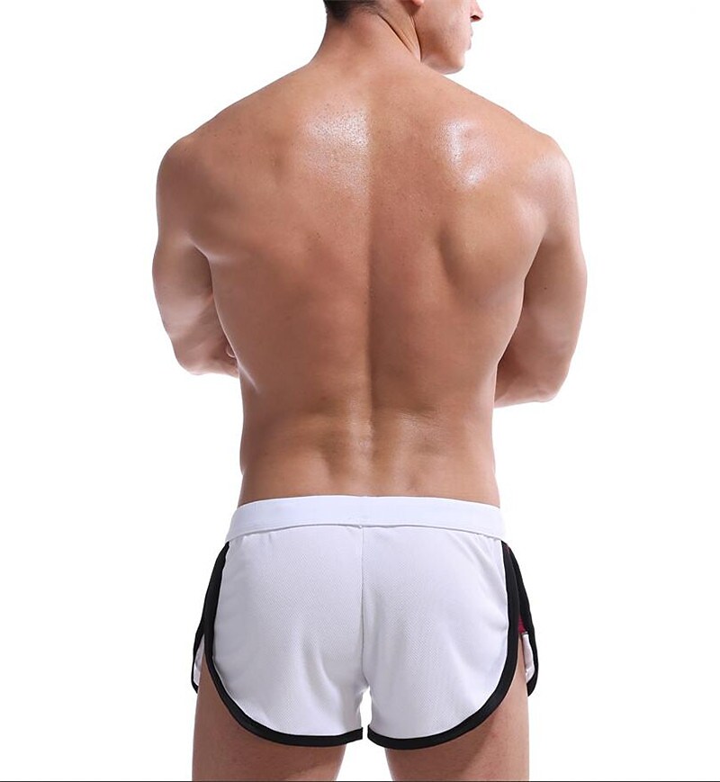 Men's Outdoor Sport Runing Fitness Stretch Quick Dry Breathable Lightweight Stripe Print Shorts