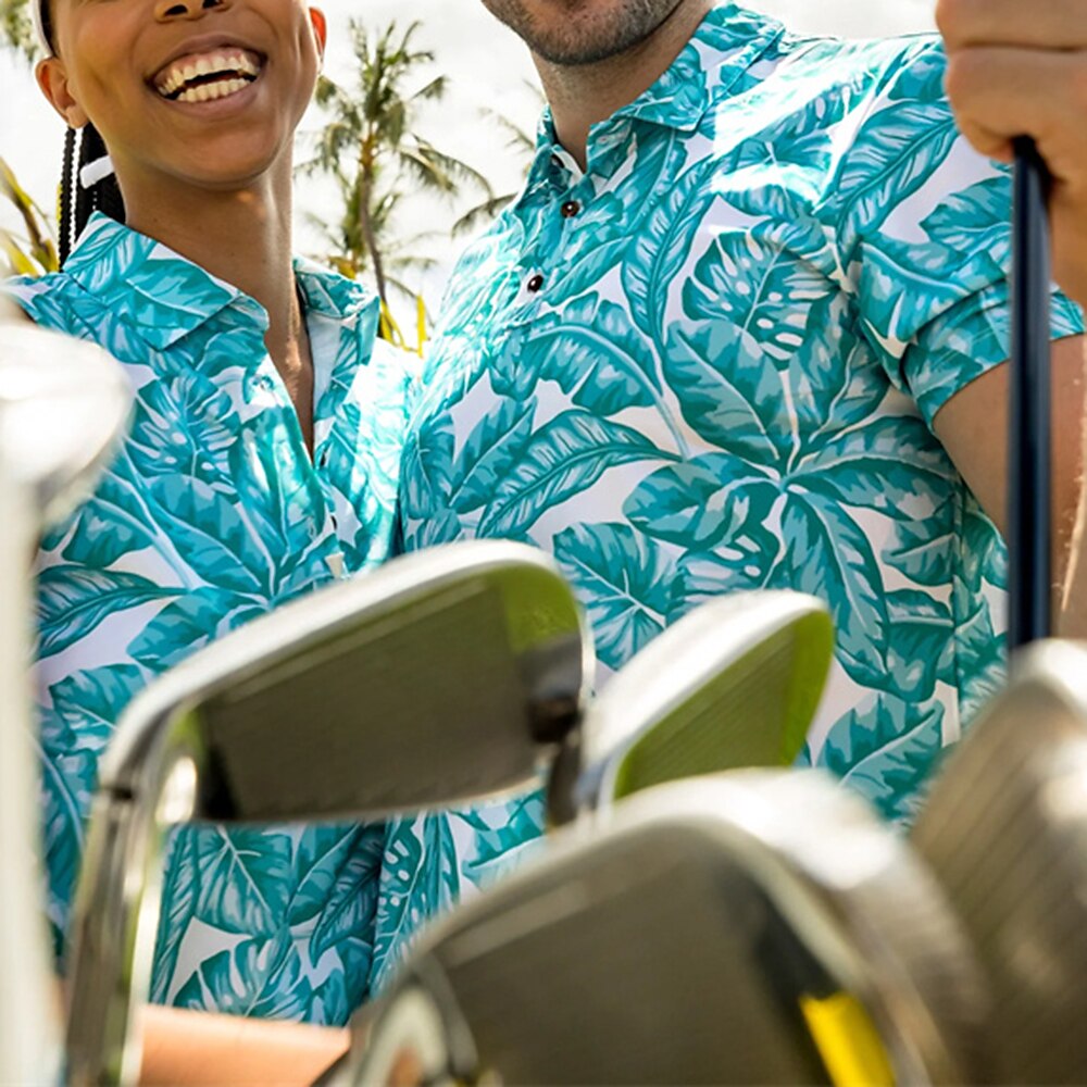 Men's Women's Matching polo Polo Shirt Golf Shirt Breathable Quick Dry Soft Top Printed Summer Spring Gym Workout Golf Badminton