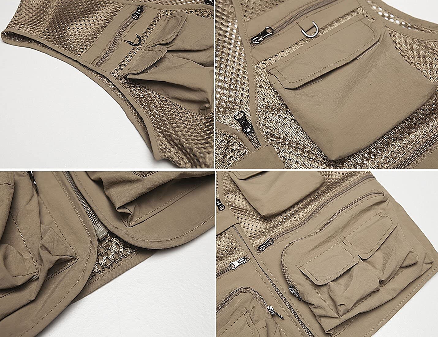 Men's Hunting Hiking Traveling Photograghy Fishing Outdoor Work Lightweight Quick Dry Multi Pockets Vest