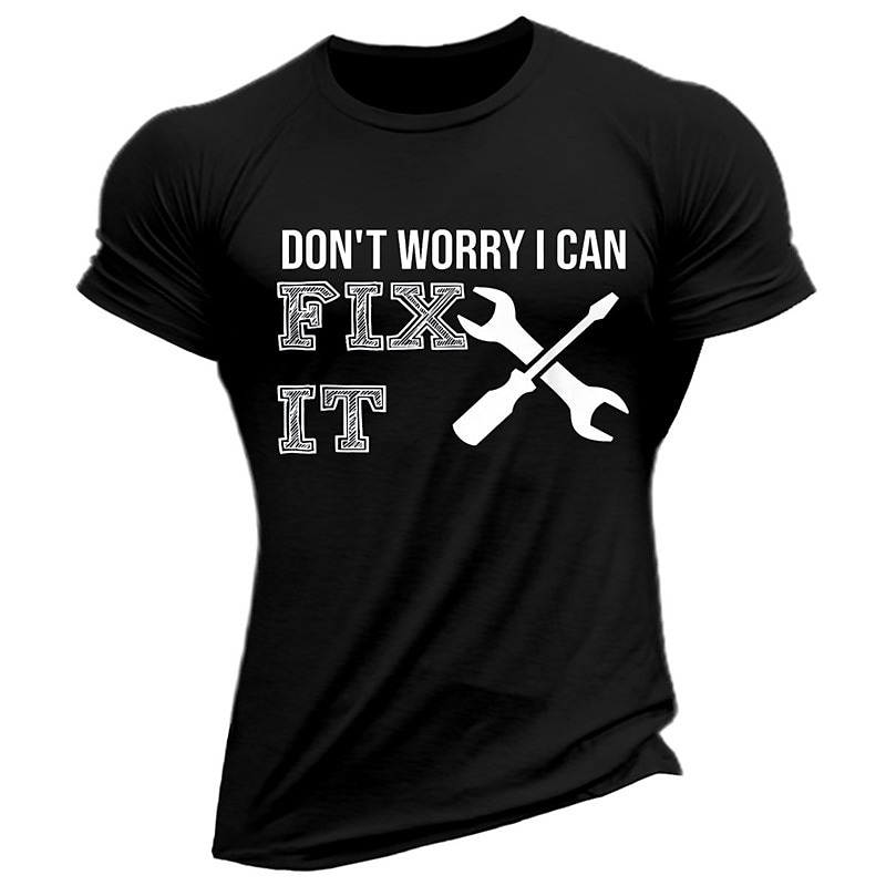 Men's Fitness Muscle Sport Breathable Letter Print Graphic Round Neck T-Shirt