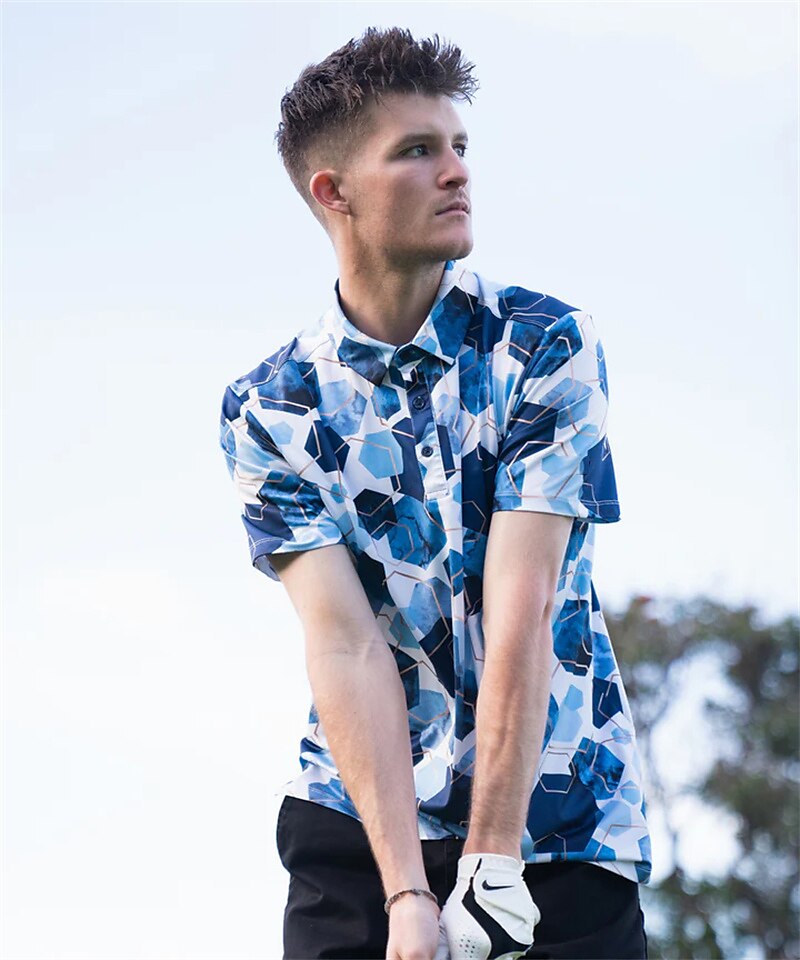 Men's Women's Matching polo Polo Shirt golf apparel Breathable Quick Dry Lightweight Short Sleeve Top Geometry Summer Golf