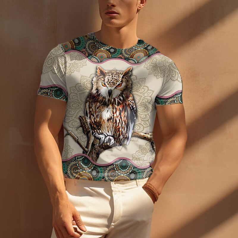 Men's T shirt Graphic Graphic Prints Hummingbird Outdoor Daily Sports Casual Crew Neck Short Sleeve Top